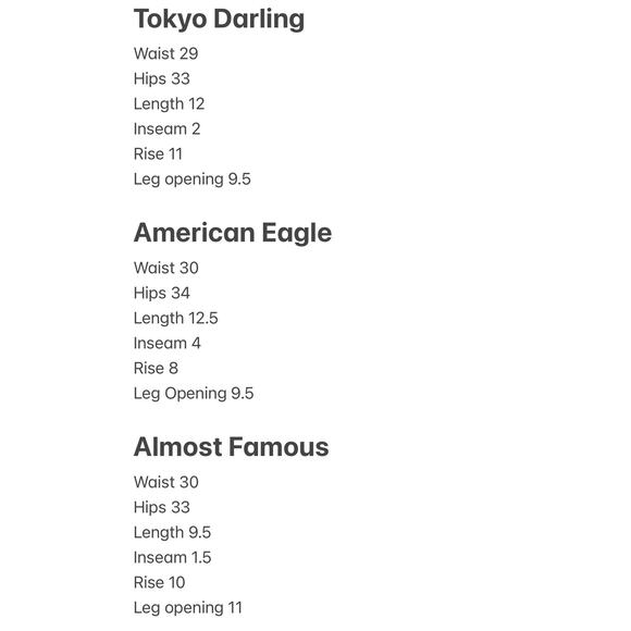 Jean Shorts Women's Size 8/9 Tokyo Darling American Eagle and Almost Famous NWT - Picture 16 of 16